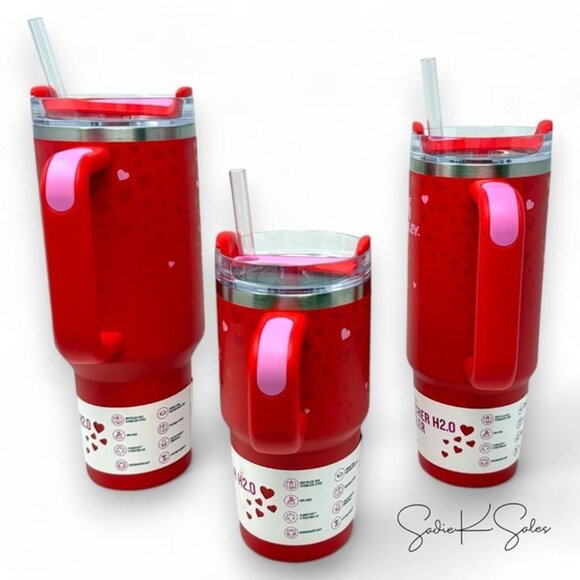 Target 30oz Valentine's Day Stanley Tumbler - Ruby Hearts Red - Picture 4 of 7